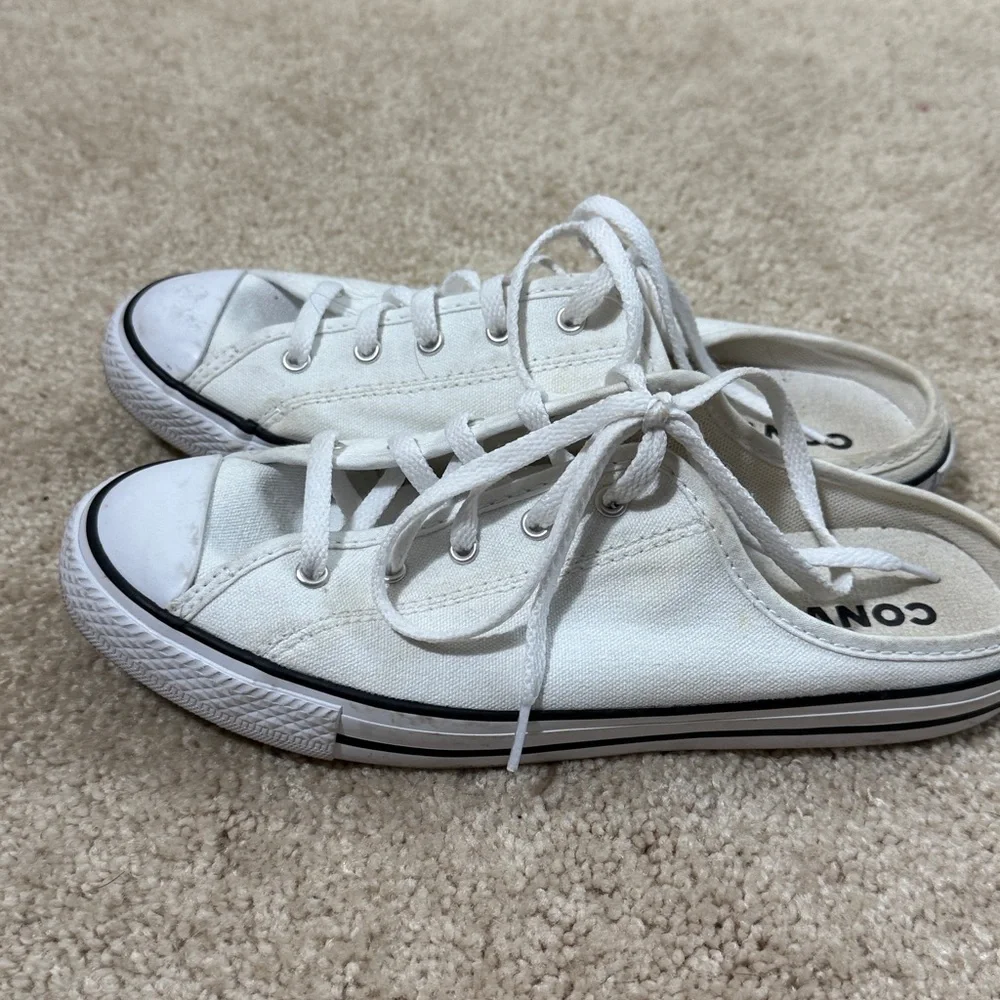 Converse All Star White Canvas Slip-On Shoes - Picture 3 of 7